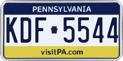 PA license plate KDF5544