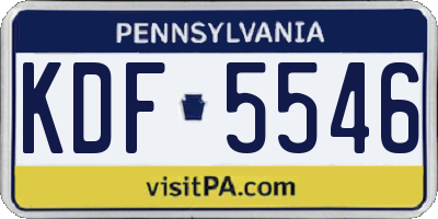 PA license plate KDF5546