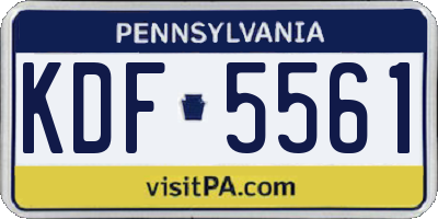 PA license plate KDF5561