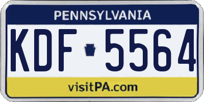 PA license plate KDF5564