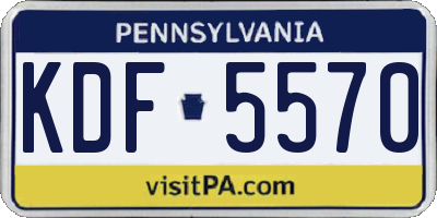 PA license plate KDF5570
