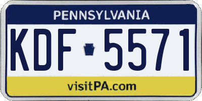 PA license plate KDF5571