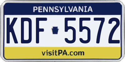 PA license plate KDF5572