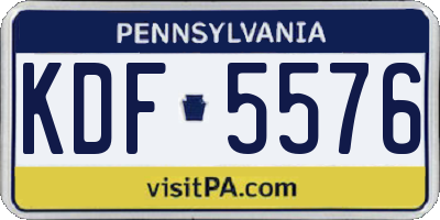 PA license plate KDF5576
