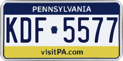 PA license plate KDF5577