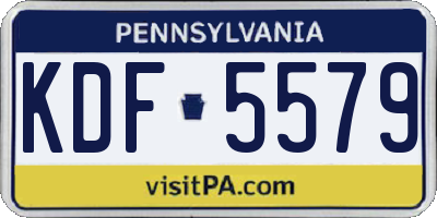 PA license plate KDF5579