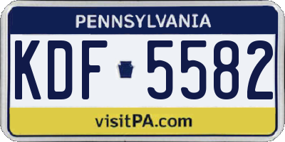 PA license plate KDF5582