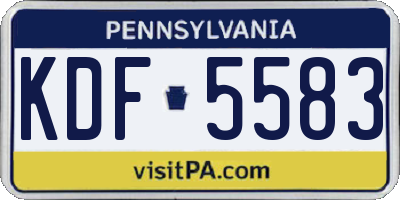 PA license plate KDF5583