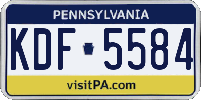 PA license plate KDF5584