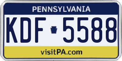 PA license plate KDF5588
