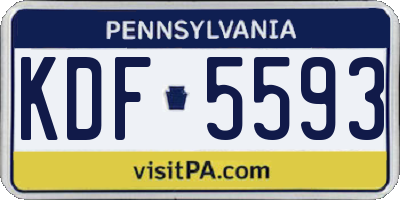 PA license plate KDF5593
