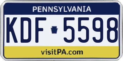 PA license plate KDF5598