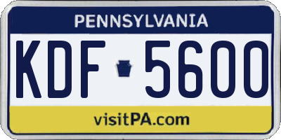 PA license plate KDF5600