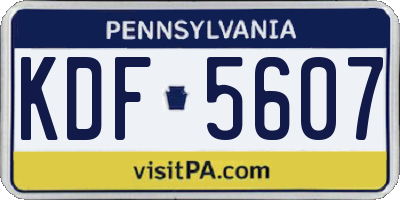 PA license plate KDF5607