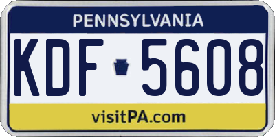 PA license plate KDF5608
