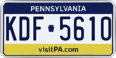 PA license plate KDF5610