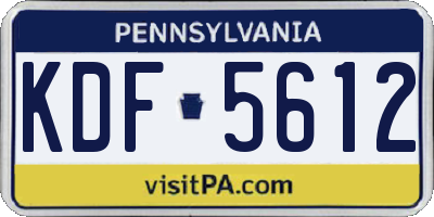 PA license plate KDF5612