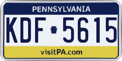 PA license plate KDF5615