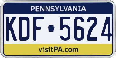 PA license plate KDF5624