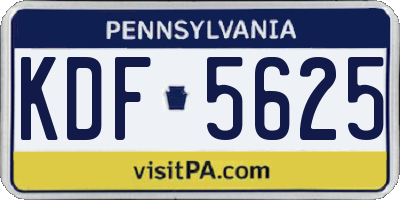 PA license plate KDF5625