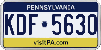 PA license plate KDF5630
