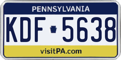 PA license plate KDF5638