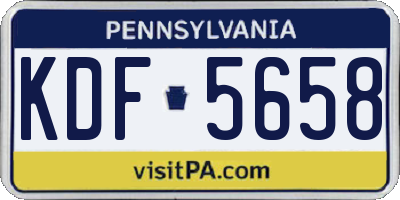PA license plate KDF5658