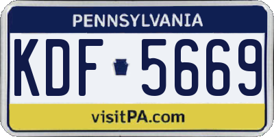 PA license plate KDF5669