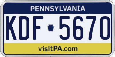 PA license plate KDF5670