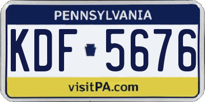 PA license plate KDF5676