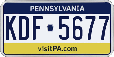 PA license plate KDF5677