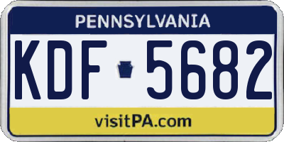 PA license plate KDF5682