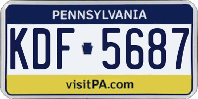 PA license plate KDF5687