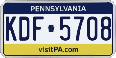 PA license plate KDF5708