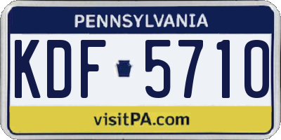 PA license plate KDF5710