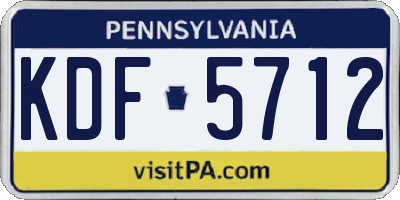 PA license plate KDF5712