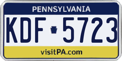 PA license plate KDF5723