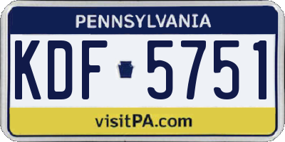 PA license plate KDF5751