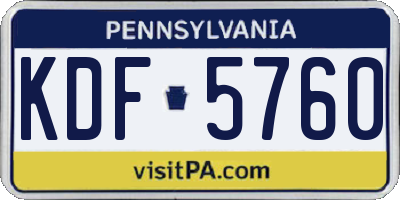 PA license plate KDF5760