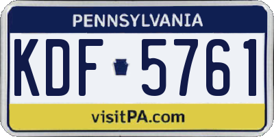 PA license plate KDF5761