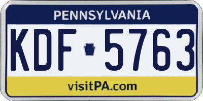 PA license plate KDF5763