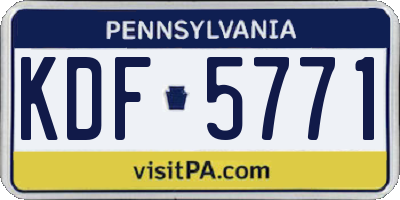 PA license plate KDF5771