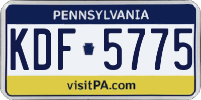 PA license plate KDF5775
