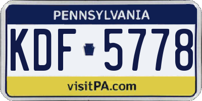 PA license plate KDF5778