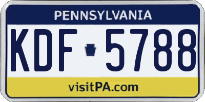 PA license plate KDF5788