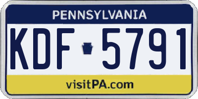 PA license plate KDF5791