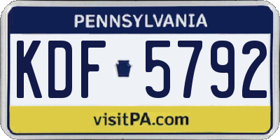 PA license plate KDF5792