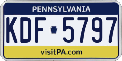 PA license plate KDF5797