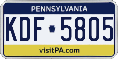 PA license plate KDF5805