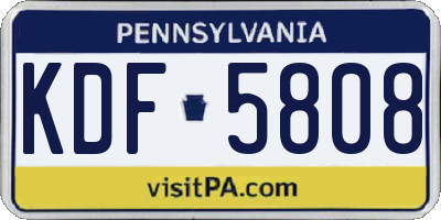 PA license plate KDF5808